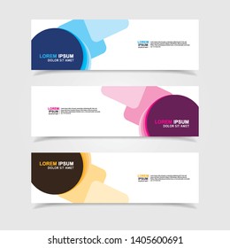 Vector abstract web banner design template. Collection of web banner template. Abstract geometric web design banner template isolated on grey background. Header - landing page Web Design Elements