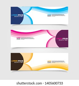 Vector abstract web banner design template. Collection of web banner template. Abstract geometric web design banner template isolated on grey background. Header - landing page Web Design Elements