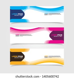 Vector abstract web banner design template. Collection of web banner template. Abstract geometric web design banner template isolated on grey background. Header - landing page Web Design Elements
