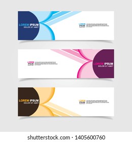 Vector abstract web banner design template. Collection of web banner template. Abstract geometric web design banner template isolated on grey background. Header - landing page Web Design Elements