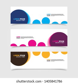 Vector abstract web banner design template. Collection of web banner template. Abstract geometric web design banner template isolated on grey background. Header - landing page Web Design Elements