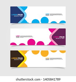 Vector abstract web banner design template. Collection of web banner template. Abstract geometric web design banner template isolated on grey background. Header - landing page Web Design Elements