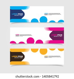 Vector abstract web banner design template. Collection of web banner template. Abstract geometric web design banner template isolated on grey background. Header - landing page Web Design Elements