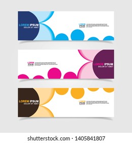 Vector abstract web banner design template. Collection of web banner template. Abstract geometric web design banner template isolated on grey background. Header - landing page Web Design Elements
