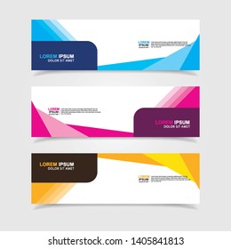 Vector abstract web banner design template. Collection of web banner template. Abstract geometric web design banner template isolated on grey background. Header - landing page Web Design Elements