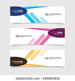 Vector abstract web banner design template. Collection of web banner template. Abstract geometric web design banner template isolated on grey background. Header - landing page Web Design Elements