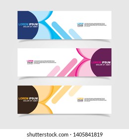 Vector abstract web banner design template. Collection of web banner template. Abstract geometric web design banner template isolated on grey background. Header - landing page Web Design Elements