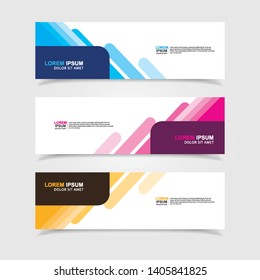 Vector abstract web banner design template. Collection of web banner template. Abstract geometric web design banner template isolated on grey background. Header - landing page Web Design Elements