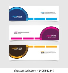 Vector abstract web banner design template. Collection of web banner template. Abstract geometric web design banner template isolated on grey background. Header - landing page Web Design Elements