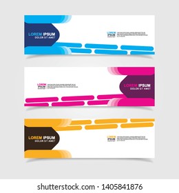 Vector abstract web banner design template. Collection of web banner template. Abstract geometric web design banner template isolated on grey background. Header - landing page Web Design Elements