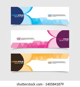 Vector abstract web banner design template. Collection of web banner template. Abstract geometric web design banner template isolated on grey background. Header - landing page Web Design Elements
