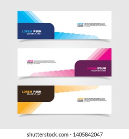 Vector abstract web banner design template. Collection of web banner template. Abstract geometric web design banner template isolated on grey background. Header - landing page Web Design Elements