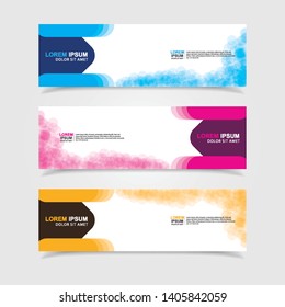 Vector abstract web banner design template. Collection of web banner template. Abstract geometric web design banner template isolated on grey background. Header - landing page Web Design Elements