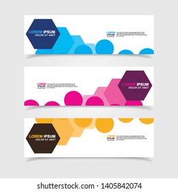 Vector abstract web banner design template. Collection of web banner template. Abstract geometric web design banner template isolated on grey background. Header - landing page Web Design Elements