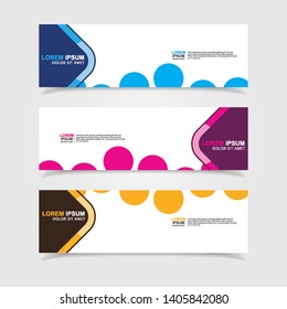 Vector abstract web banner design template. Collection of web banner template. Abstract geometric web design banner template isolated on grey background. Header - landing page Web Design Elements