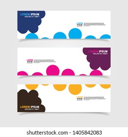 Vector abstract web banner design template. Collection of web banner template. Abstract geometric web design banner template isolated on grey background. Header - landing page Web Design Elements