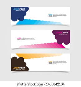 Vector abstract web banner design template. Collection of web banner template. Abstract geometric web design banner template isolated on grey background. Header - landing page Web Design Elements