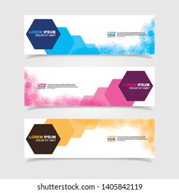 Vector abstract web banner design template. Collection of web banner template. Abstract geometric web design banner template isolated on grey background. Header - landing page Web Design Elements