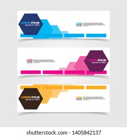 Vector abstract web banner design template. Collection of web banner template. Abstract geometric web design banner template isolated on grey background. Header - landing page Web Design Elements