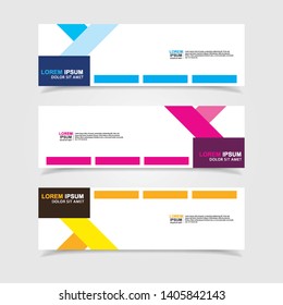 Vector abstract web banner design template. Collection of web banner template. Abstract geometric web design banner template isolated on grey background. Header - landing page Web Design Elements