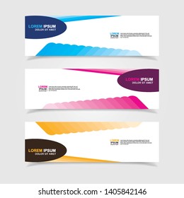 Vector abstract web banner design template. Collection of web banner template. Abstract geometric web design banner template isolated on grey background. Header - landing page Web Design Elements