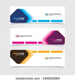 Vector abstract web banner design template. Collection of web banner template. Abstract geometric web design banner template isolated on grey background. Header - landing page Web Design Elements