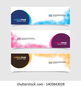 Vector abstract web banner design template. Collection of web banner template. Abstract geometric web design banner template isolated on grey background. Header - landing page Web Design Elements