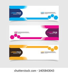 Vector abstract web banner design template. Collection of web banner template. Abstract geometric web design banner template isolated on grey background. Header - landing page Web Design Elements