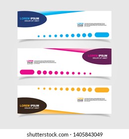 Vector abstract web banner design template. Collection of web banner template. Abstract geometric web design banner template isolated on grey background. Header - landing page Web Design Elements