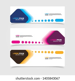 Vector abstract web banner design template. Collection of web banner template. Abstract geometric web design banner template isolated on grey background. Header - landing page Web Design Elements