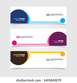 Vector abstract web banner design template. Collection of web banner template. Abstract geometric web design banner template isolated on grey background. Header - landing page Web Design Elements