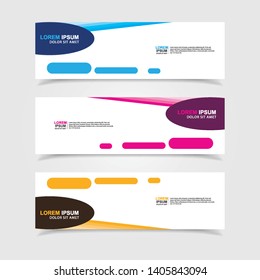 Vector abstract web banner design template. Collection of web banner template. Abstract geometric web design banner template isolated on grey background. Header - landing page Web Design Elements