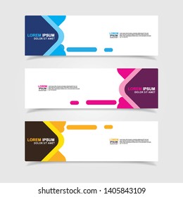 Vector abstract web banner design template. Collection of web banner template. Abstract geometric web design banner template isolated on grey background. Header - landing page Web Design Elements