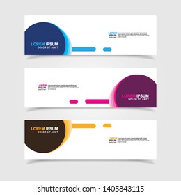 Vector abstract web banner design template. Collection of web banner template. Abstract geometric web design banner template isolated on grey background. Header - landing page Web Design Elements