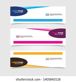 Vector abstract web banner design template. Collection of web banner template. Abstract geometric web design banner template isolated on grey background. Header - landing page Web Design Elements