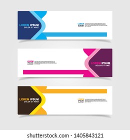 Vector abstract web banner design template. Collection of web banner template. Abstract geometric web design banner template isolated on grey background. Header - landing page Web Design Elements