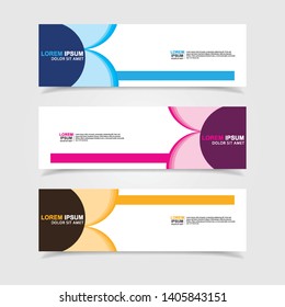 Vector abstract web banner design template. Collection of web banner template. Abstract geometric web design banner template isolated on grey background. Header - landing page Web Design Elements