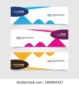 Vector abstract web banner design template. Collection of web banner template. Abstract geometric web design banner template isolated on grey background. Header - landing page Web Design Elements