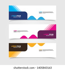 Vector abstract web banner design template. Collection of web banner template. Abstract geometric web design banner template isolated on grey background. Header - landing page Web Design Elements