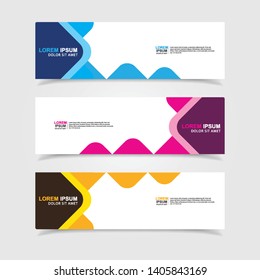 Vector abstract web banner design template. Collection of web banner template. Abstract geometric web design banner template isolated on grey background. Header - landing page Web Design Elements
