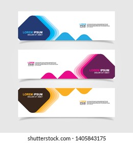 Vector abstract web banner design template. Collection of web banner template. Abstract geometric web design banner template isolated on grey background. Header - landing page Web Design Elements