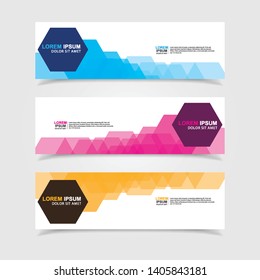 Vector abstract web banner design template. Collection of web banner template. Abstract geometric web design banner template isolated on grey background. Header - landing page Web Design Elements