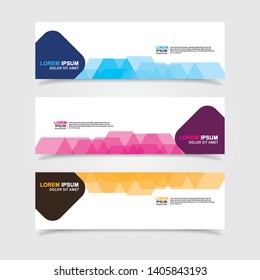 Vector abstract web banner design template. Collection of web banner template. Abstract geometric web design banner template isolated on grey background. Header - landing page Web Design Elements