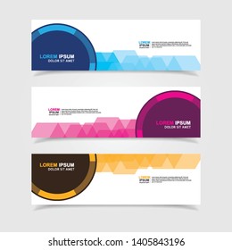 Vector abstract web banner design template. Collection of web banner template. Abstract geometric web design banner template isolated on grey background. Header - landing page Web Design Elements