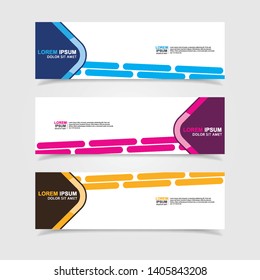 Vector abstract web banner design template. Collection of web banner template. Abstract geometric web design banner template isolated on grey background. Header - landing page Web Design Elements