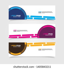 Vector abstract web banner design template. Collection of web banner template. Abstract geometric web design banner template isolated on grey background. Header - landing page Web Design Elements