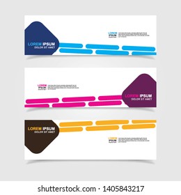 Vector abstract web banner design template. Collection of web banner template. Abstract geometric web design banner template isolated on grey background. Header - landing page Web Design Elements