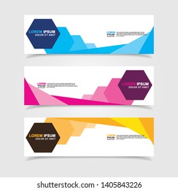 Vector abstract web banner design template. Collection of web banner template. Abstract geometric web design banner template isolated on grey background. Header - landing page Web Design Elements