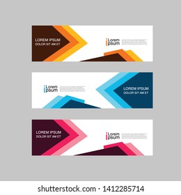 Vector abstract web banner design template. Collection of web banner template. Abstract geometric web design banner template isolated on grey background. Header - landing page Web Design Elements - Ve