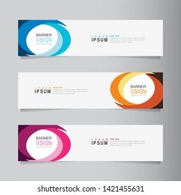 Vector abstract web banner design template. Collection of web banner template. Abstract geometric web design banner template isolated on grey background. Header - landing page Web Design Elements